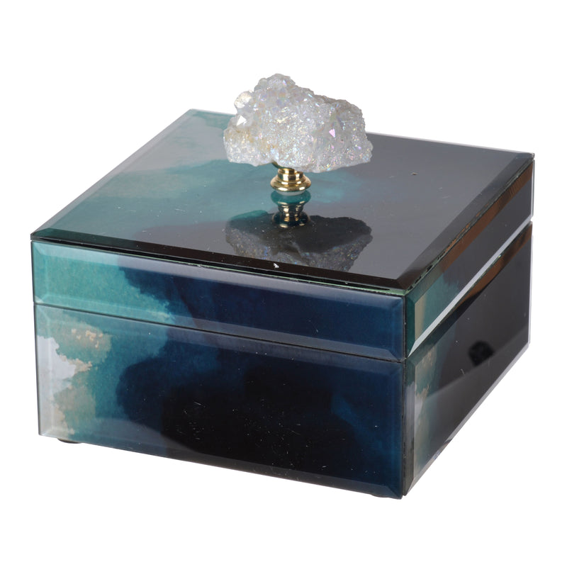 Bethany - Aqua Jewelry Box, Stackable Decorative Storage Boxes & Lids