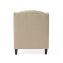 Elegant Upholstered Armchair With Ottoman Set - Beige