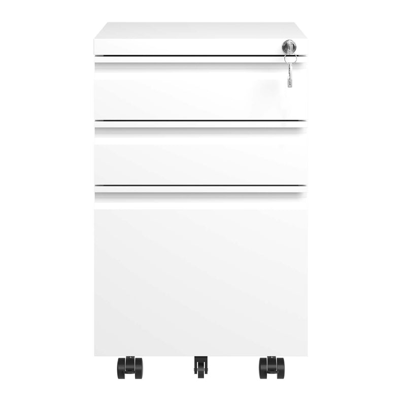 Metal Drawer Mobile File Cabinet With Lock For Home Office Organizer