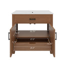 Bathroom Vanity With Ceramic Sink, Modern Free Standing Cabinet With Soft Close Drawers