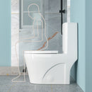 1 Piece Toilet For Bathroom, Dual Flush 1.24 / 1.6 Gpf, Soft Closing Seat - White