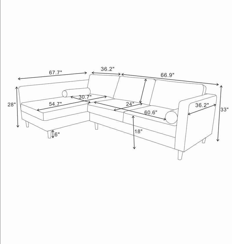 Christian - Mid-Century Modern Design Sectional Sofa
