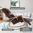 Comfortable Relax Rocking Chair With Full Massage Function Cotton Fabric Air Pressure - Brown