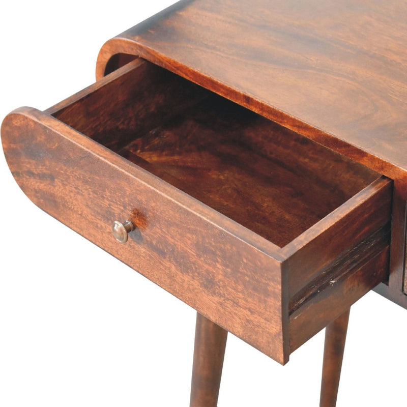 Curved Edge Console Table - Walnut