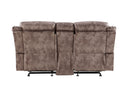 Zubaida - Two Tone Velvet Recliner Loveseat With USB Port Console