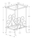 Accent Table, Side Tempered Glass, Transitional - Silver