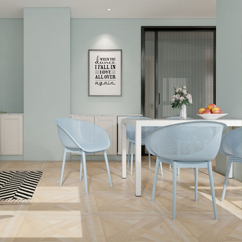 2 Piece Durable Single Chair With Mesh Hollow Out Design