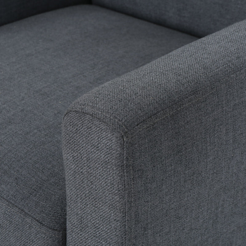 Contemporary Club Chair With Nailhead Trim Fabric And Birch Wood Legs