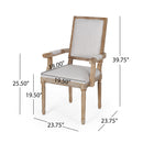 French Country Style Upholstered Dining Chair With Square Backrest