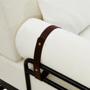 Modern Loveseat Sofa 2 Seater With USB Ports, Cylindrical Armrests