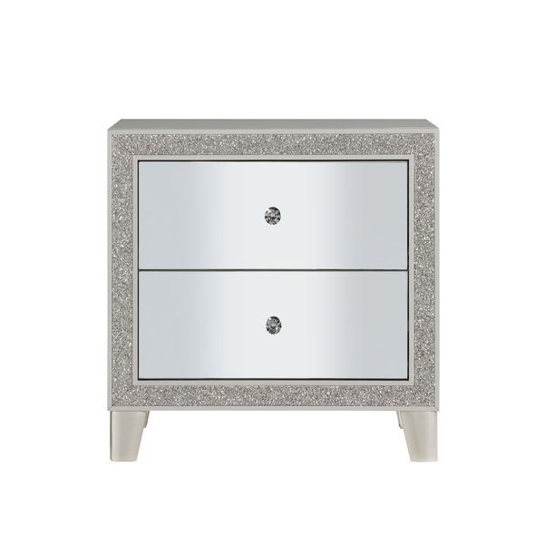 Sliverfluff - Nightstand - Mirrored & Champagne Finish - Atlantic Fine Furniture Inc