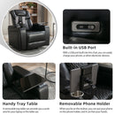 270 Degree Swivel Power Recliner With Tray Table, Phone Holder, Cup Holder, USB Port