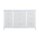 Adalid - Dresser With LED Light And Glittered Drawer Fronts - White