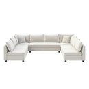 Modular Sectional Reversible U Shaped Couch Set, Free Combination Minimalist Style Oversized 8 Seat Convertible Sofa