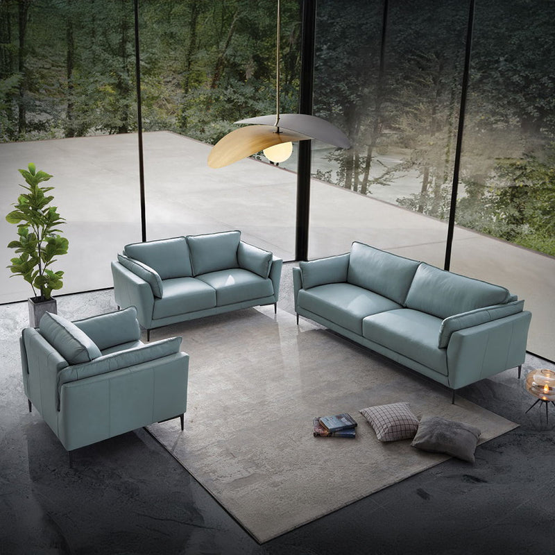 Mesut - Chair - Sage Green Top Grain Leather & Black