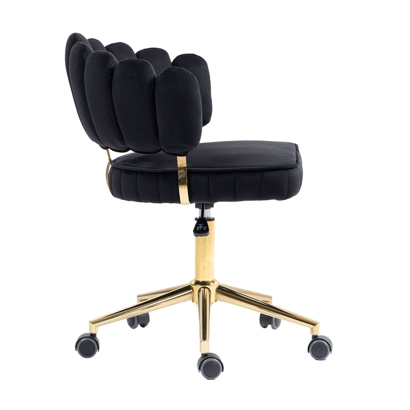 Modern Velvet Home Office Desk Chair With Adjustable Height And Swivel Wheels