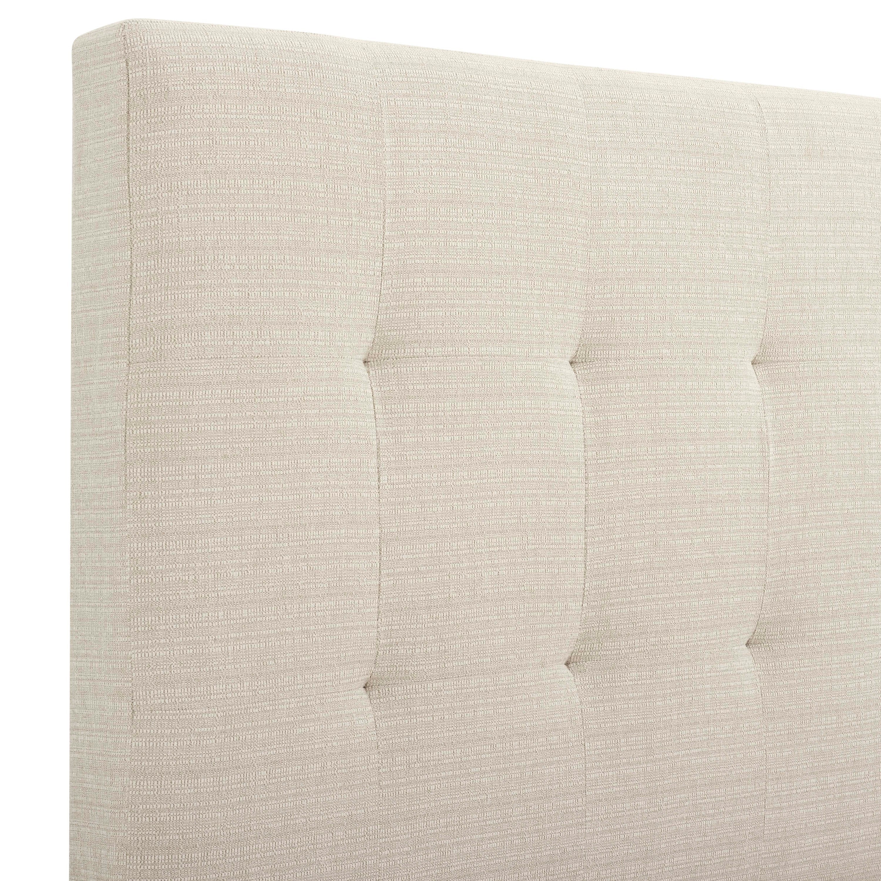Bridgevine Home Queen Size Beige Tufted Upholstered Platform Bed - Atlantic Fine Furniture Melbourne FL