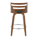 Cosini - Mid Century Modern Fixed Height Barstool With Swivel With Round Footrest (Set of 2)