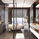 Storage Cabinet With Tall Linen Tower, Multifunctional For Bathroom