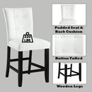 Hussein - Counter Height Chair (Set of 2) - White PU & Black Finish - Atlantic Fine Furniture Inc