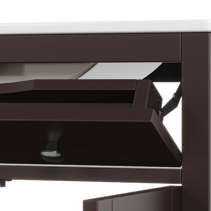 Bathroom Vanity With Ceramic Sink, Adjustable Shelf & Tip Out Tray