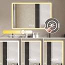 Modern LED Bathroom Vanity Mirror With Aluminum Frame, 45° Beveled Lights, Anti Fog - Silver