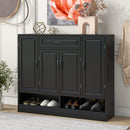 Sleek And Modern Shoe Cabinet With Adjustable Shelves, Space Saving Design