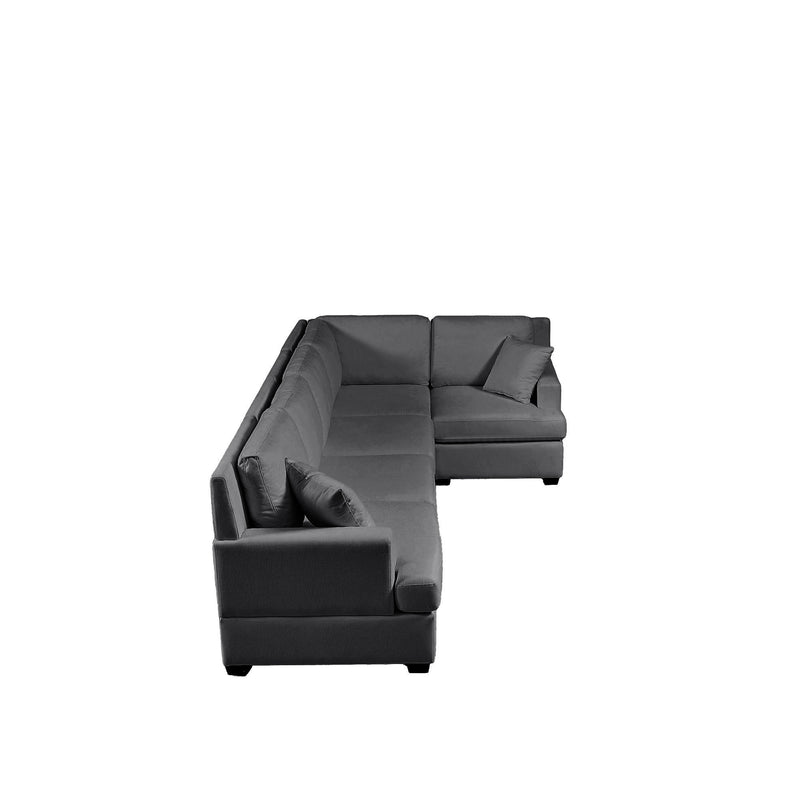 U_Style Sectional Modular Sofa with 2 Tossing cushions and Solid Frame for Living Room