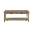 Cocktail Table With Two Storage Drawers And Casters