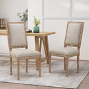 French Country Style Dining Chair With Upholstered Seating And Fluted Legs