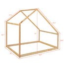 Full Size Wooden House Bed, Natural