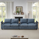 Modern 4 Seater Corduroy Sofa Couch With USB Ports And Hidden Storage