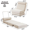 Foldable Single Chair Sofa Bed With Pillow, Easy To Store, Breathable And Wearable Linen
