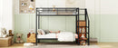 Bunk Bed With Lateral Storage Ladder And Wardrobe