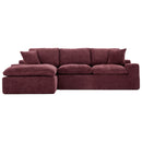 Cloud Sectional Sofa With Double Layer Cushion And Side Pockets, Free-Combined