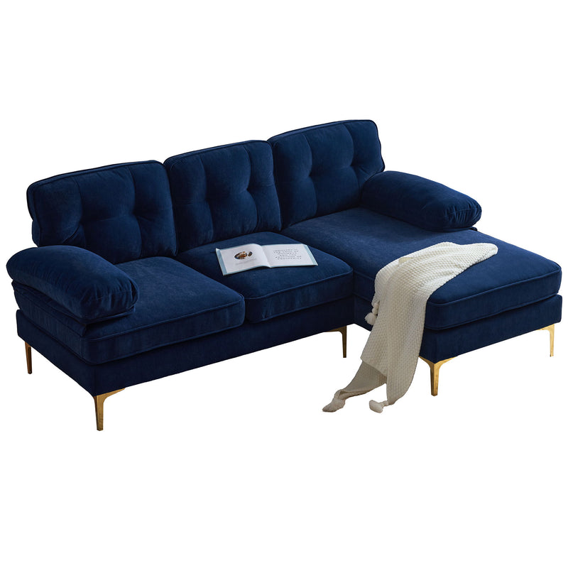 Modern Sectional Sofas Couches Velvet L Shaped Couches For Living Room, Bedroom