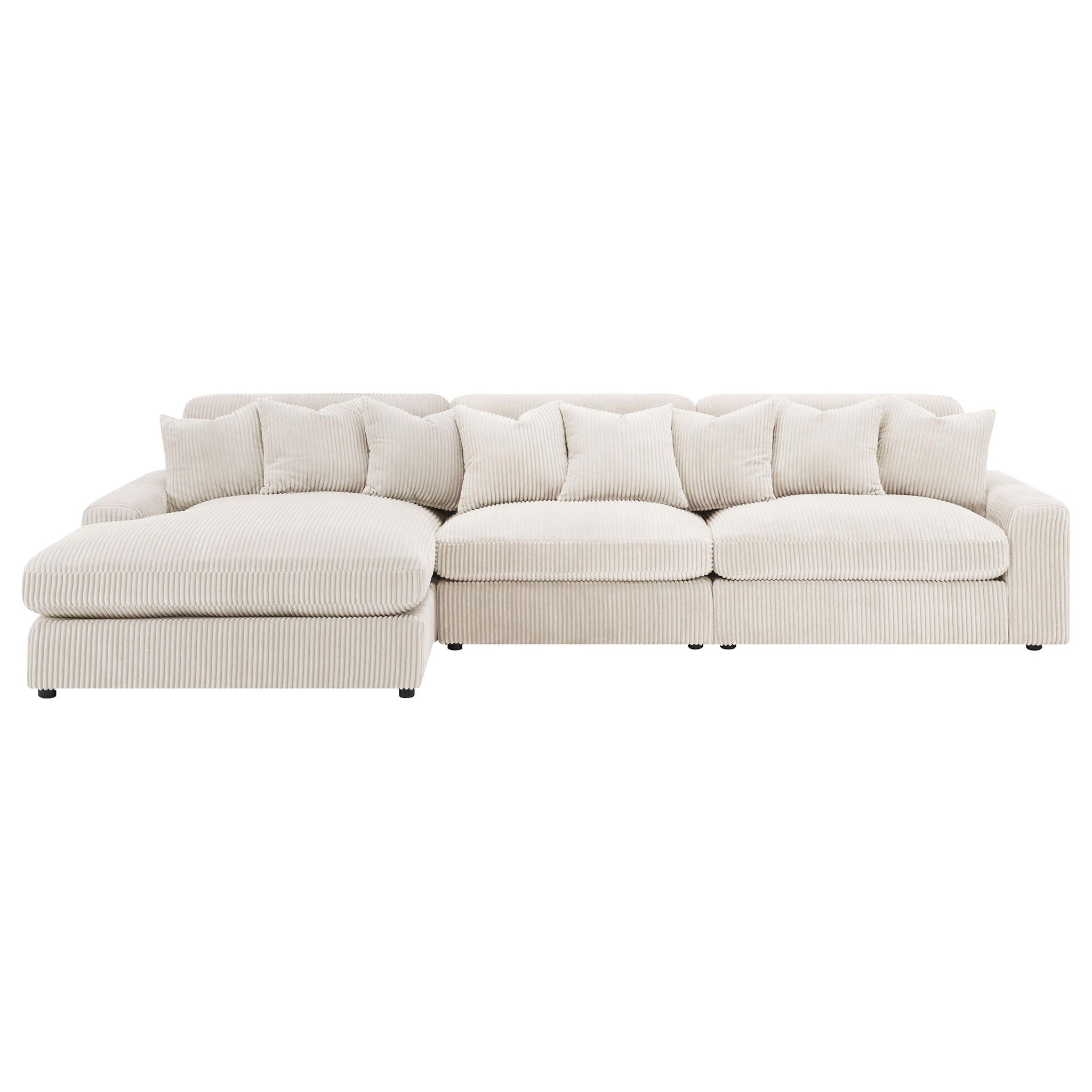 Blaine Upholstered Reversible Chaise Sectional Sofa Sand