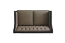 House Beatrice - Loveseat With 3 Pillows - Tan Synthetic Leather , Black Synthetic Leather & Charcoal