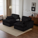 Double Chaise Lounge Chair, Oversized Upholstered Sleeper Cloud Couch