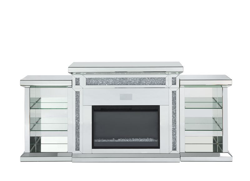 Noralie - Fireplace - Mirrored & Faux Diamonds