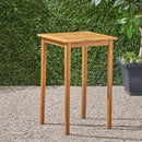 Outdoor Minimalist Acacia Wood Square Bar Table