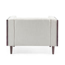 Contemporary Club Chair With Button Tufted Waffle Stitch