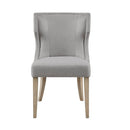 Upholstered Wingback Dining Chair - Light Gray