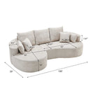 2 Piece Fabric Cloud Curved Sectional Sofa With Chaise For Living Room