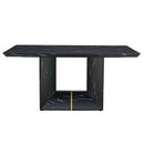 Modern Dining Table With Marbled Design For Luxurious Elegance - Black