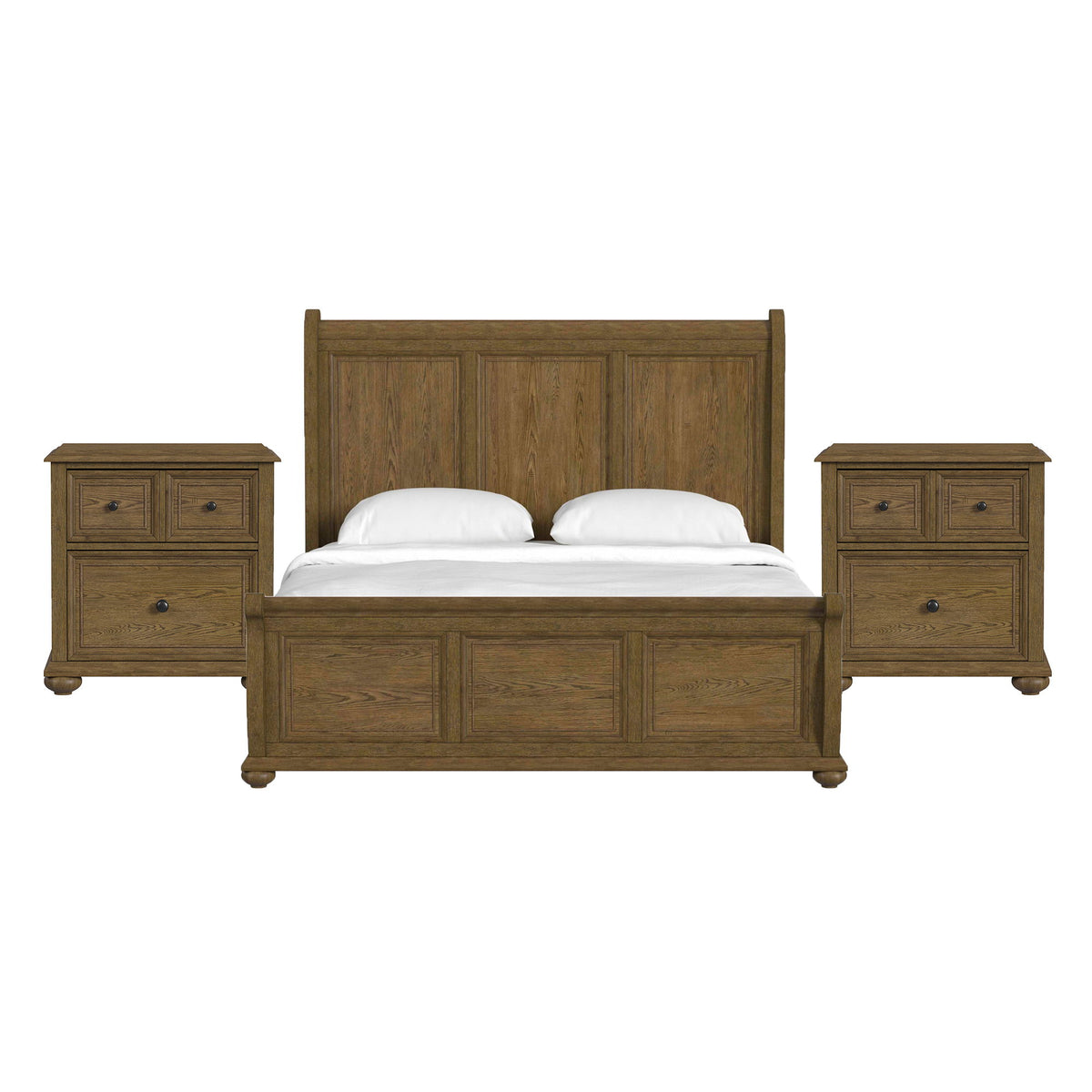 Heritage & Home Sleigh Bedroom Set in Light Brown by Elements International