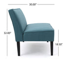 Contemporary Loveseat With Upholstered Fabric And Birch Wood Legs