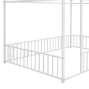 Metal Bed House Bed Frame With Fence