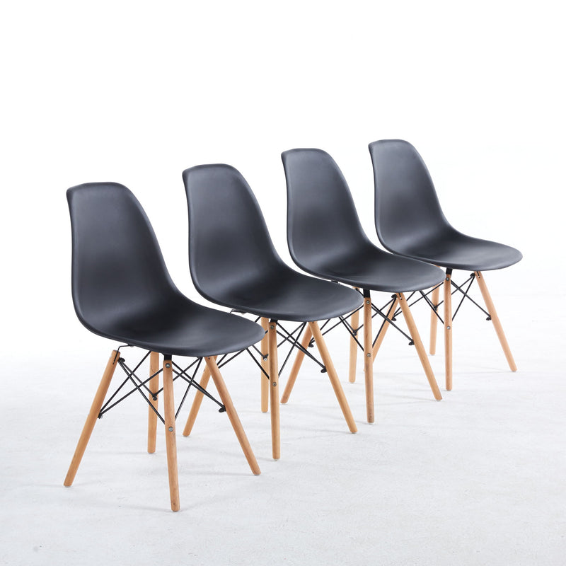 5 Pieces Dining Set Table Metal Leg Dining Table For 4 - 6 People With MDF Table Top, Pedestal Dining Table, End Table Leisure Coffee Table - Black