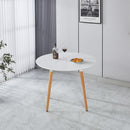 Extensible Table, Dining Table, Office Table, Coffee Table, Wood Leg - Matte White